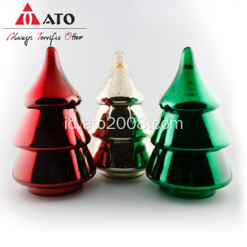 Gelas dengan ornamen Natal toples permen pohon natal